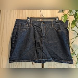 Dark wash denim skirt